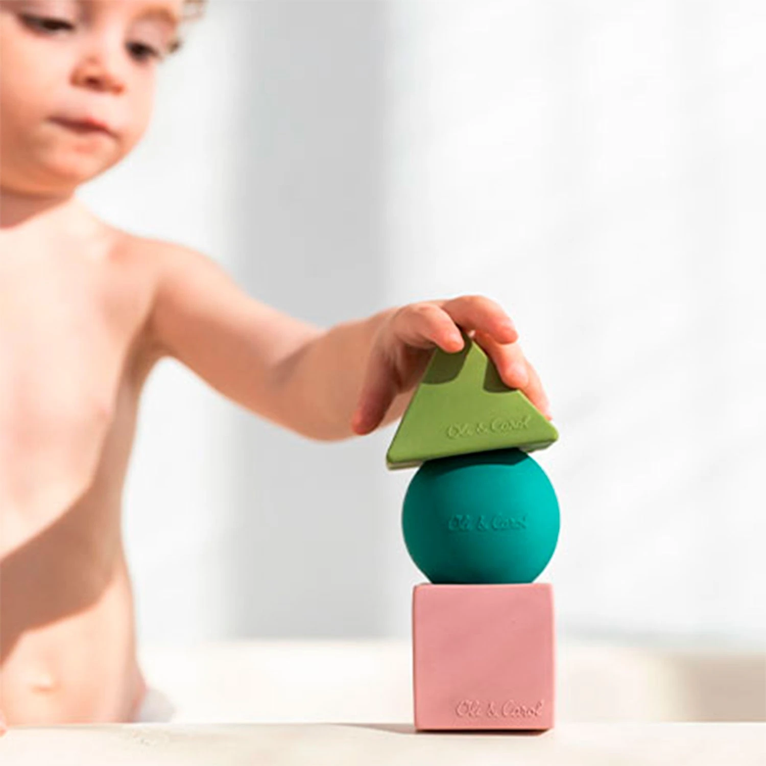 3 Geometric Figures Soft Colors Baby Stacking Toy Blocks 2 3 Geometric Figures Soft Colors Baby Stacking Toy Blocks - Image 2