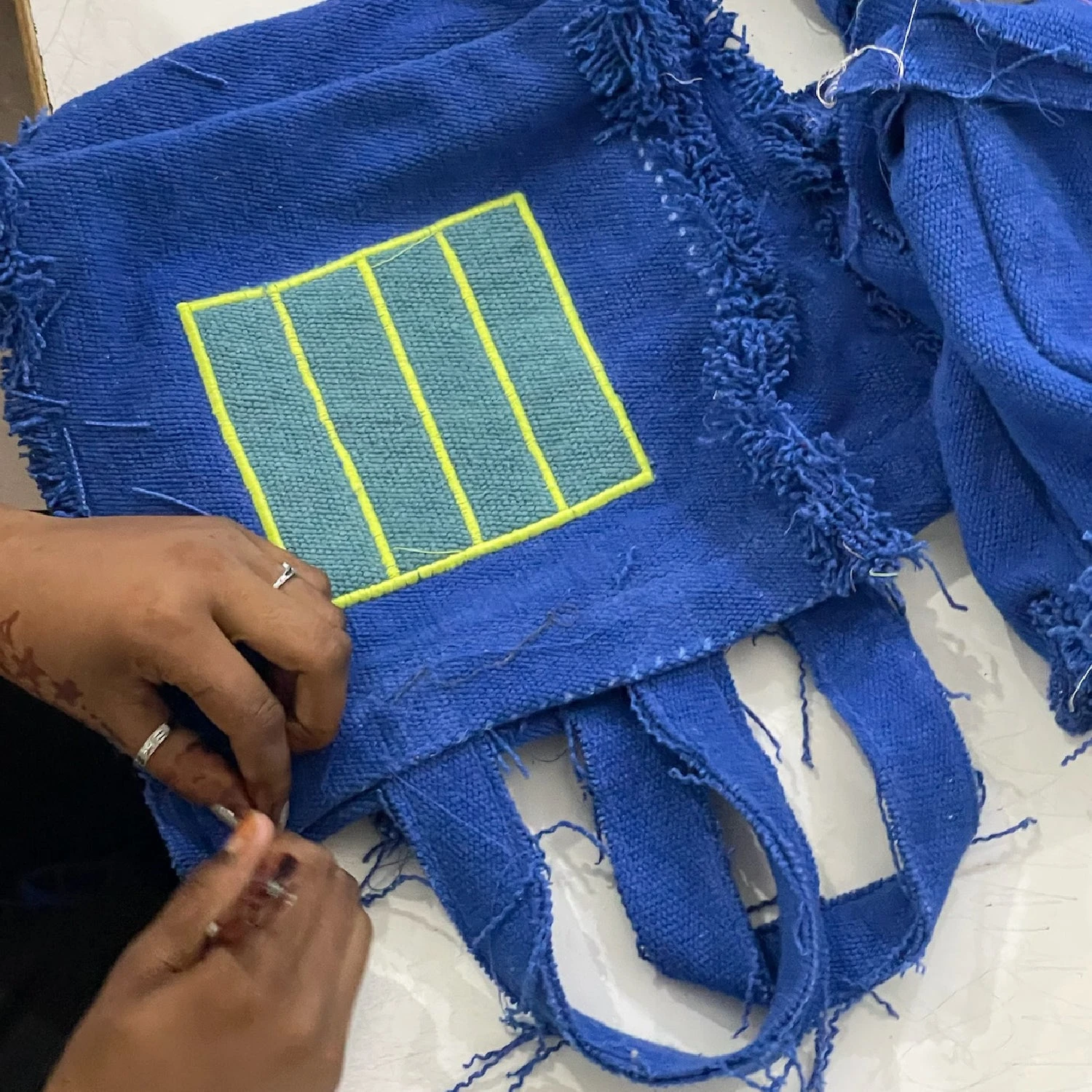 Fabric Handbag Red Cell 5 Fabric Handbag Red Cell - Image 5